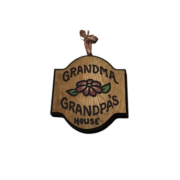 Grandma Grandpa’s House Wooden Hanging Sign Rustic Country Wall Plaque Decor - Picture 2 of 6